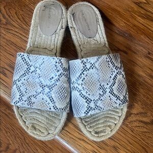 Saks Fifth Avenue Snakeskin Espadrille Slides